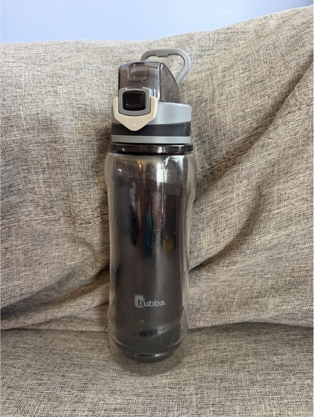 Bubba Trailblazer Push Button Water Bottle 24 fl oz Black Gray Drink Through Lid
